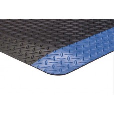 Apache Mills Anti-Fatigue Supreme Diamond Foot Black-Blue Border Mat - 3x75