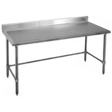 Eagle Group T2424GTB-BS Budget Stainless Bench with Backsplash, Galvanized Tubular Base and Legs