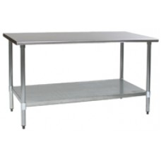 Eagle Group T3684E Spec-Master Stainless Flat Top Bench, Galvanized Shelf and Legs