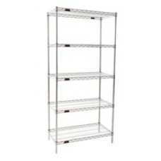 Eagle Group S5-86-2148C Five-Shelf Wire Shelving Unit, Chrome Finish