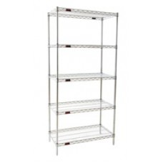 Eagle Group S5-74-1860C Five-Shelf Wire Shelving Unit, Chrome Finish