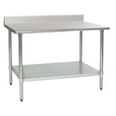 Eagle Group T30108EM-BS Spec-Master Marine Stainless Steel Bench with Backsplash, Galvanized Bottom Shelf and Legs