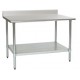 Eagle Group T2424B-BS Budge Stainless Bench Top with Backsplash, Galvanized Legs and Bottom Shelf