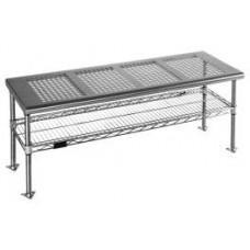 Eagle PCRB1848EP Electropolished Stainless Steel Perforated Top Gowning Bench