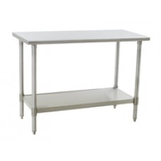 Eagle Group T24108SEB Stainless Steel Deluxe Lab Bench with Stainless Legs and Bottom Shelf