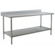 Eagle T2424SEB-BS Stainless Table-Backsplash, Stainless Legs-Shelf