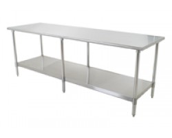 Eagle Group T3672SB Stainless Steel Budget Lab Bench with Stainless Legs and Bottom Shelf