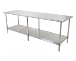 Eagle Group T3648SB Stainless Steel Budget Lab Bench with Stainless Legs and Bottom Shelf