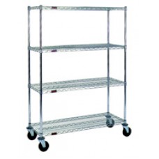 Eagle Group CC2436C-SP Chrome Wire Cart with 4 Wire Shelves