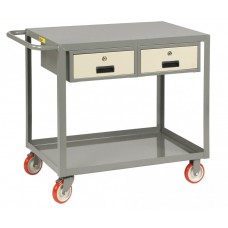 Little Giant Welded Steel Service Cart - Model LG-2448-BK-2DR