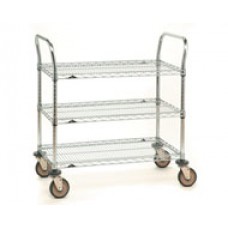 Metro 3-Shelf Super Erecta Stainless Wire Utility Cart - 3SPN43PS