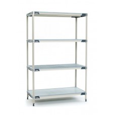 Metro 4-Shelf MetroMax-i Solid Grid Plastic Shelving - X336F4