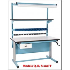 ProLine BIB15 White Plastic Laminate Top Adjustable Workbench in a Box