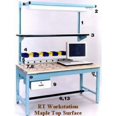 ProLine RT483630-FC-HD-M Solid Maple Top 3x6 Half Coverage Pop Up Ball Transfer Workbench