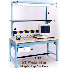 ProLine RT603630-FC-HD-M Solid Maple Top 3x6 Half Coverage Pop Up Ball Transfer Workbench