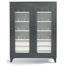 Strong Hold See-Thru Doors Storage Cabinet - 46-LD-244-65DB-24DIV