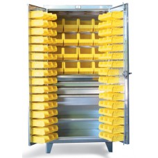 Strong Hold Stainless Storage Bin Cabinet - 36-BBS-241-4DB-SS