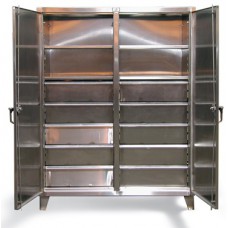 Strong Hold Stainless Double Shift Cabinet - 56-DS-246-8DB-SS