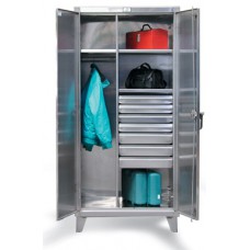 Strong Hold Stainless Wardrobe Storage Cabinet - 56-W-244-4DB-SS