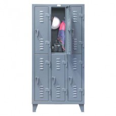 Strong Hold 16-18-2TSL 2-Tier Slim Line Steel Locker – Heavy-Duty Industrial Locker with Louvered Doors