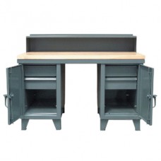 Strong Hold 53.1-WS-360-4DB-MT Steel Combo Work Bench | Heavy-Duty Workstation