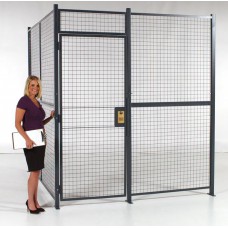 WireCrafters 2-Walls Style 840 Security Cage W121082H - Hinged Door