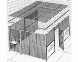 WireCrafters 1-Wall Style 840 Wire Security Cage-16x8-Sliding Door