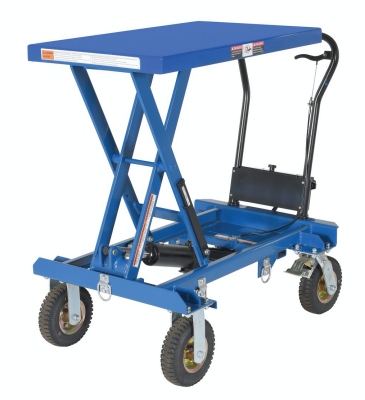 Vestil Pneumatic Tire Elevating Scissors Lift Carts
