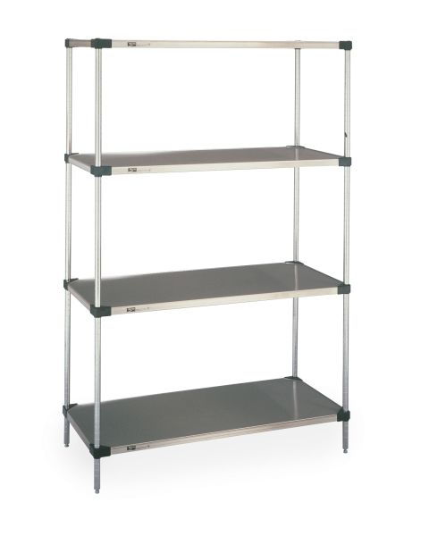 Metro 4-Shelf Galvanized Solid Shelving Unit