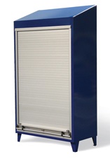 Strong Hold Roll-Up Door Cabinet with Slope Top